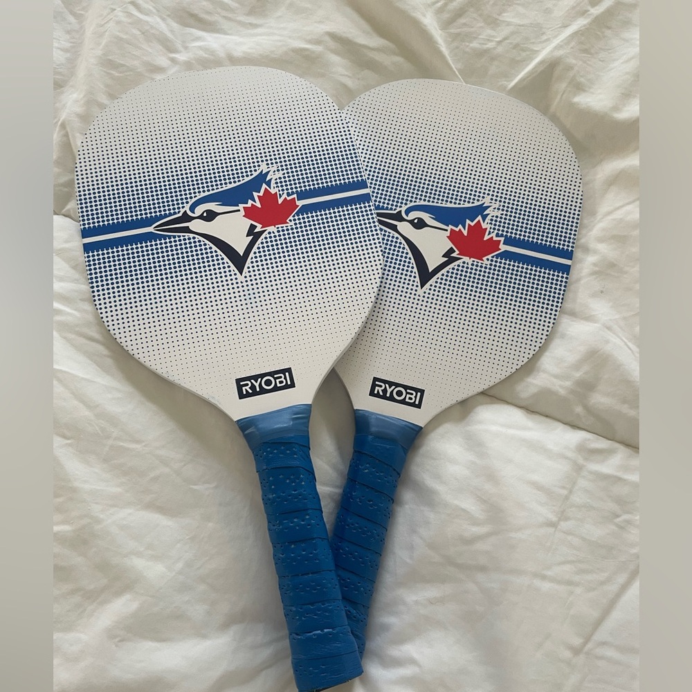 Toronto Blue Jays Set of Ryobi New Blue&White Pickleball Paddles Limited Ed
